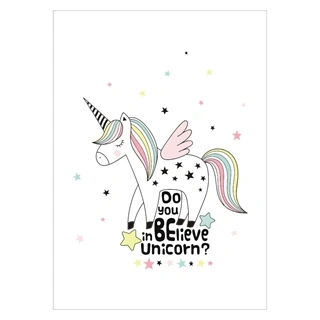 Barn affisch - Do you believe in unicorn