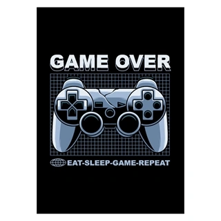 Gamer affisch - Game over med Eat, sleep, game, repeat