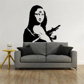 Mona Lisa med AK47 - Väggdekor