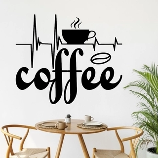 Väggdekal med kaffe hjärtat slår
