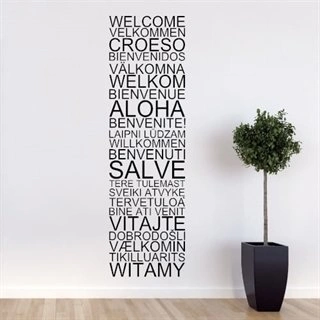 Välkommen på många olika språk - Väggdekor
