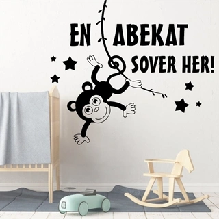 En apa sover här - Väggdekor