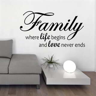 Family where life begins - Väggdekor