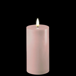 Real Flame LED Blockljus - 7,5 x 15 cm (Rosa)