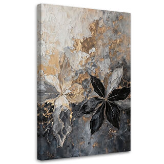 Canvastavla, Blad abstrakt textur guld - (60x90)