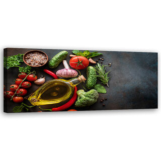 Canvastavla, Grönsakskryddor Mat för kök - (90x30)