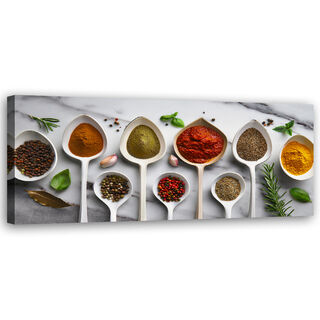 Canvastavla, Aromatiska kökskryddor - (90x30)