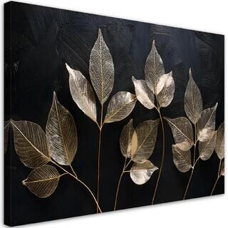 Canvastavla, Minimalism lämnar växter Glamour Abstrakt - (100x70)