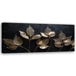 Canvastavla, Minimalism lämnar växter Glamour Abstrakt - (120x40)