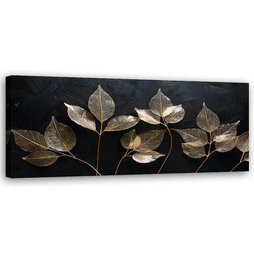 Canvastavla, Minimalism lämnar växter Glamour Abstrakt - (120x40)