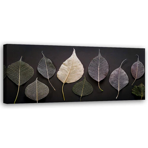 Canvastavla, Minimalism lämnar glamourväxter - (90x30)