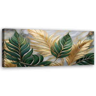 Canvastavla, Blad Botanicals Glamour Marble Gold - (120x40)