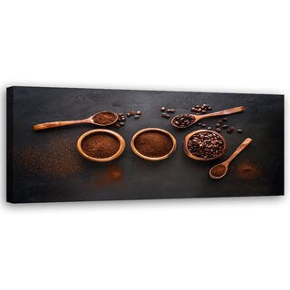 Canvastavla, Malda kaffebönor för kök - (90x30)