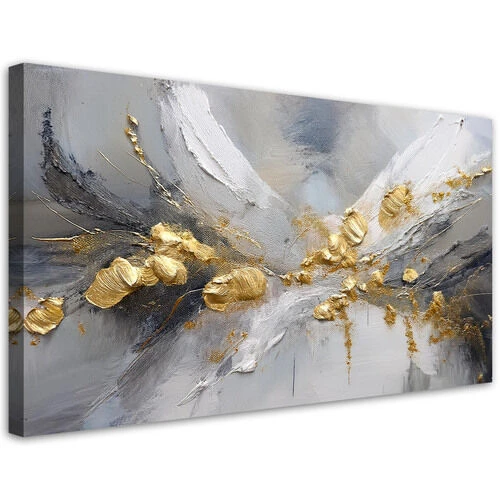 Canvastavla, Guld Glamour Abstraktion - (100x50)
