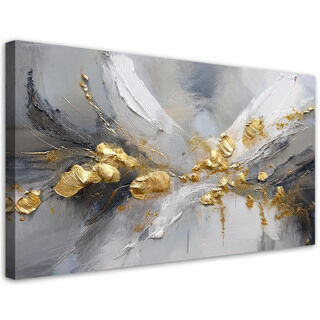 Canvastavla, Guld Glamour Abstraktion - (80x40)