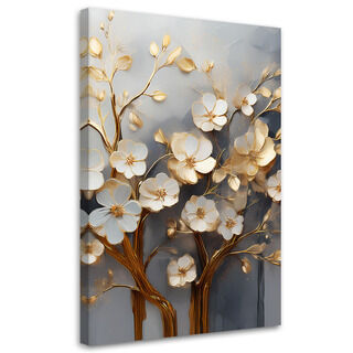 Canvastavla, Magnolia Tree Abstraktion guld - (40x60)