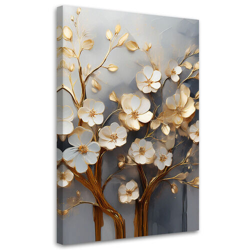 Canvastavla, Magnolia Tree Abstraktion guld - (40x60)