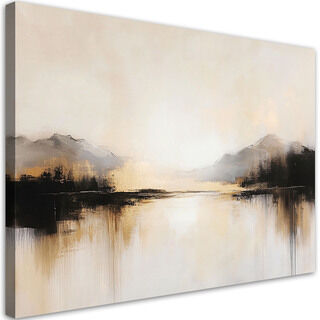 Canvastavla, Beige abstraktion - (100x70)