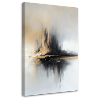 Canvastavla, Abstraktion Beige Grå - (60x90)