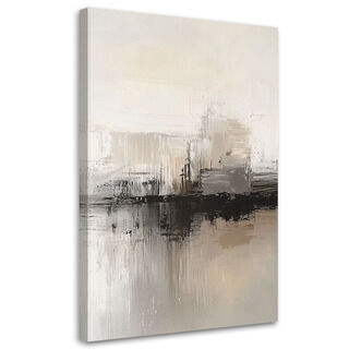Canvastavla, Modern abstraktion grå beige - (40x60)