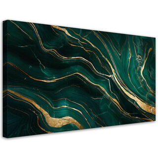 Canvastavla, Grön Emerald Marble Abstrakt - (80x40)