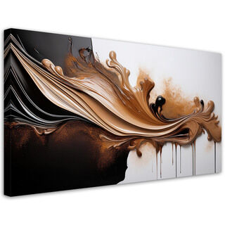 Canvastavla, Brun abstraktion 3D-effekt - (80x40)