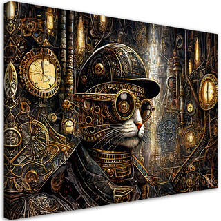 Canvastavla, Fantastisk katt i steampunk stil