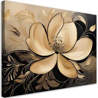 Canvastavla, Blommor Blad Glamour