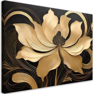 Canvastavla, Beige blomma