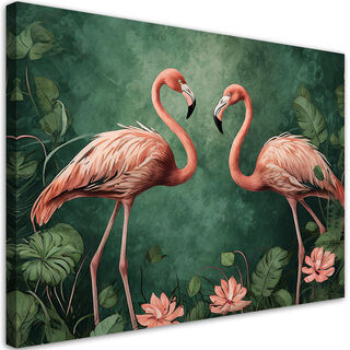 Canvastavla, Flamingos tropiska djur