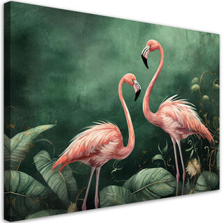 Canvastavla, flamingos, natur, botanik