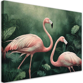 Canvastavla, flamingos, botanik, natur