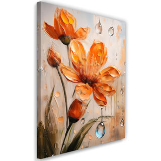 Canvastavla, Lilja orange blomma