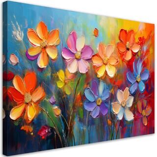 Canvastavla, Färgglada blommor Pastell sammansättning