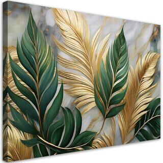 Canvastavla, Blad Botanicals Glamour Marble Gold