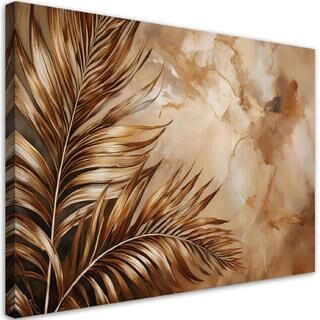 Canvastavla, Glamour palmblad Marmor Sepia