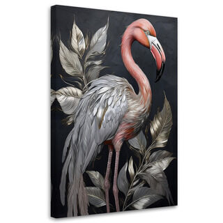 Canvastavla, Flamingofåglar Silverdjur