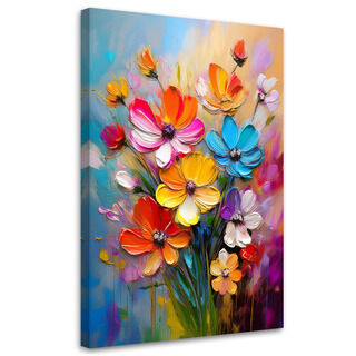 Canvastavla, Abstrakt färgade blommor