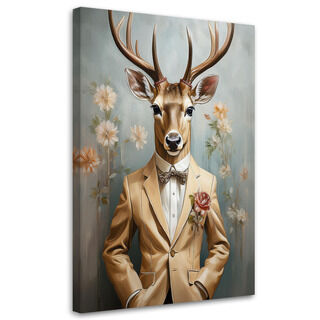 Canvastavla, Elegant Deer Abstrakt Boho
