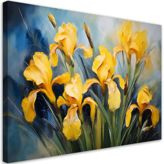 Canvastavla, Blommor Iris Gula