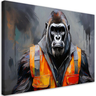 Canvastavla, Gorilla Arbetare Abstraktion