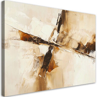 Canvastavla, Beige brun modern abstrakt