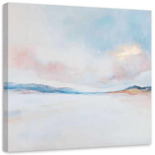 Canvastavla, Abstrakt konst, pastellrosa, blå