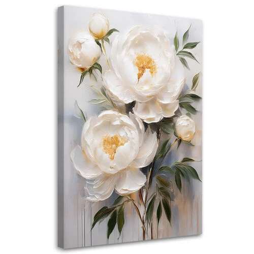 Canvastavla, Pioner Vita blommor Natur