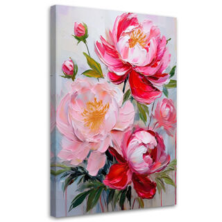 Canvastavla, Rosa pionblommor Natur