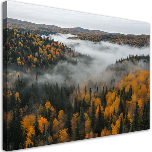 Canvastavla, Skog i dimma naturlandskap