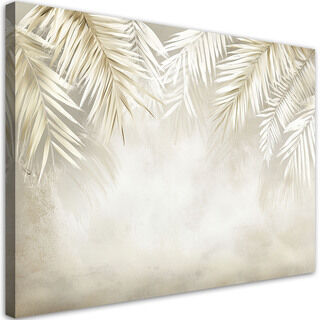 Canvastavla, Palmblad hängande beige