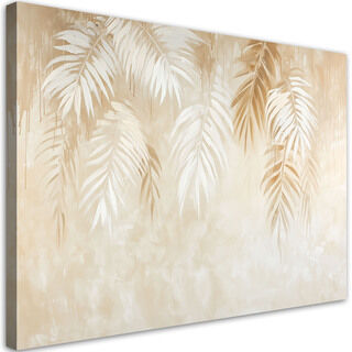 Canvastavla, Beige tropiska palmblad boho-stil