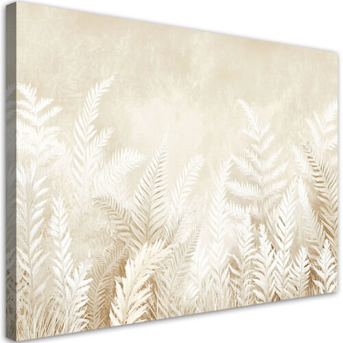 Canvastavla, Beige ormbunksblad fjädrar boho-stil