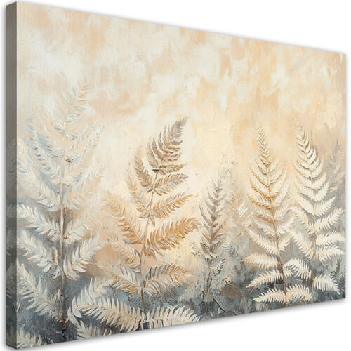 Canvastavla, Beige ormbunksblad natur fjädrar boho